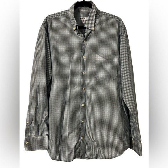 Peter Millar Button Down Shirt Long Sleeve Plaid Lightweight Cotton Mens Large L - Picture 2 of 9